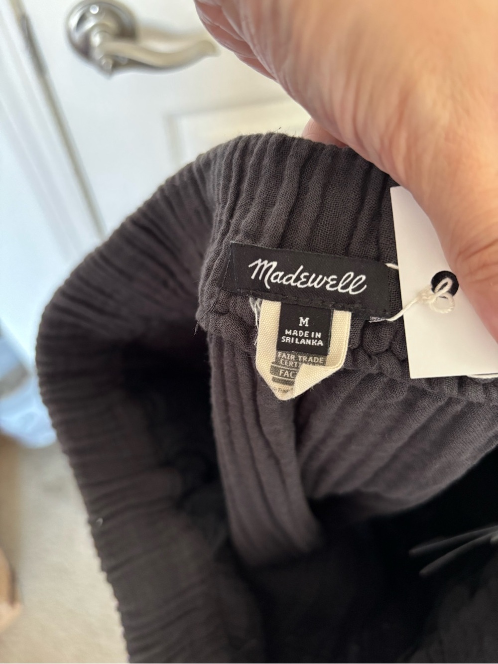 Madewell Men’s Black Ribbed Jogger Pants